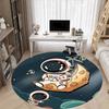 1pc Space Explorer Office Round Area Rug, Under Office Chairs Bedroom Living Room Home Decor, Room Deco