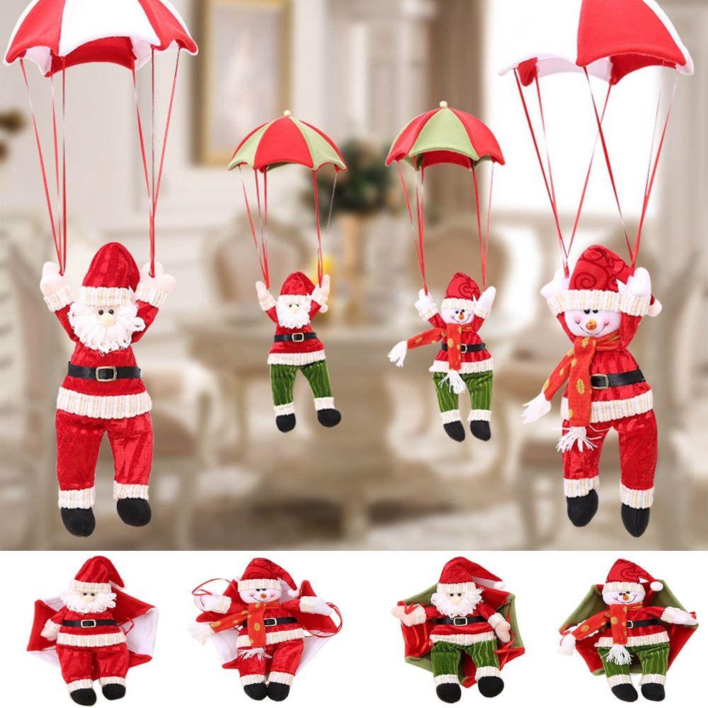 

Non-woven Fabric Parachute Snowman Pendant Red and White Santa Claus Parachute Ceiling