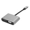Adapter TypeC Hub To VGA HDMI DVI Displayport3.1 Ethernet Converter Dock 4K Resolution(Gray )