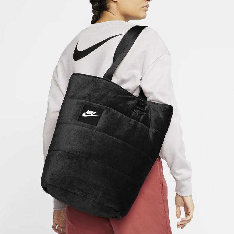 New Nike Sportswear Polyamide Tote Bag Shopping Bag Handbag Small Size Unisex Black CU3930-010