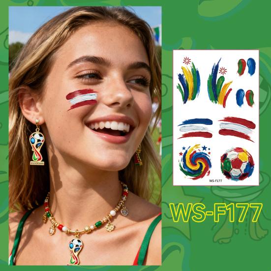 Wasserdichte Tattoo-Aufkleber Schweißfeste Temporäre Tattoos für Club-Events Partys Fußballfans Make-up Gesichtskleber