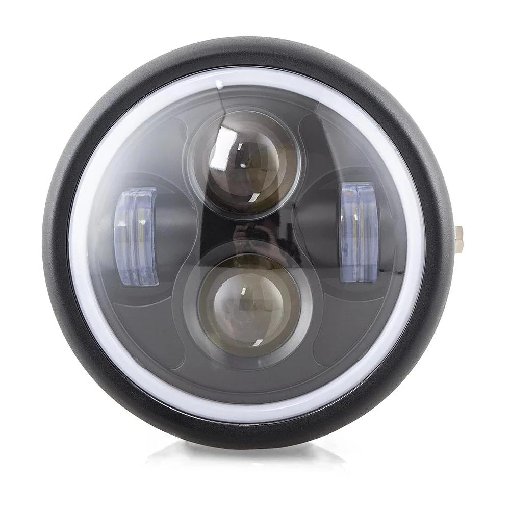 Universal 5.7 Inch Motorcycle Headlight With Angel Eye Led, Compatible With Suzuki Honda Cg125 Gn125, Modification Headlamp Accessories