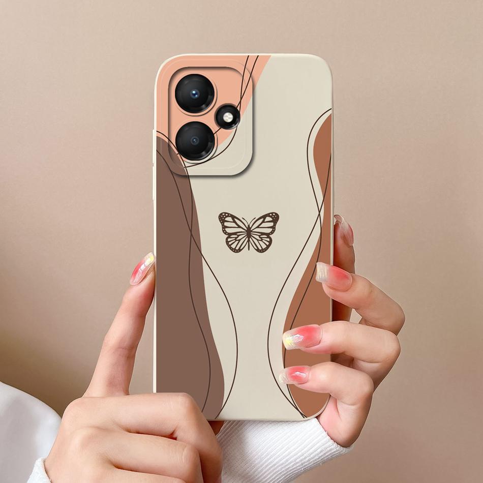 For Infinix Hot 30 Play 30i 4G 5G Phone Case Butterfly Liquid Silicone Camera Protection Back Cover For Infinix Hot30 Funda Capa