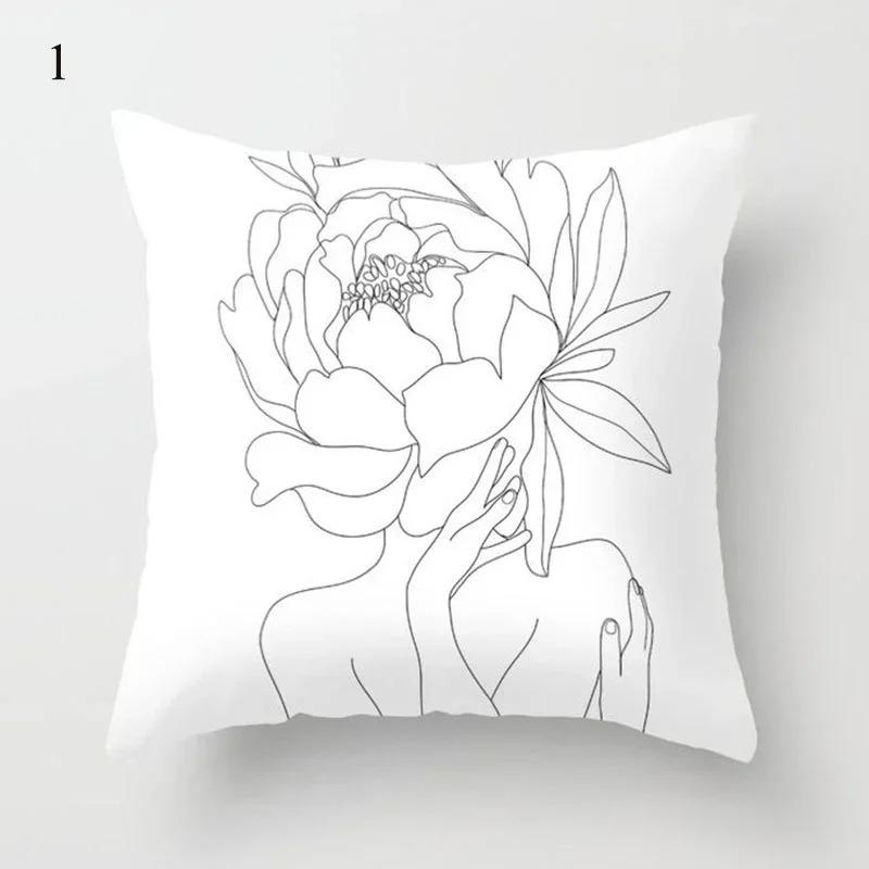 Black and White Geometric Cushion Cover Pillowcase Home Decoration Suitable for Bedroom Sofa Car
