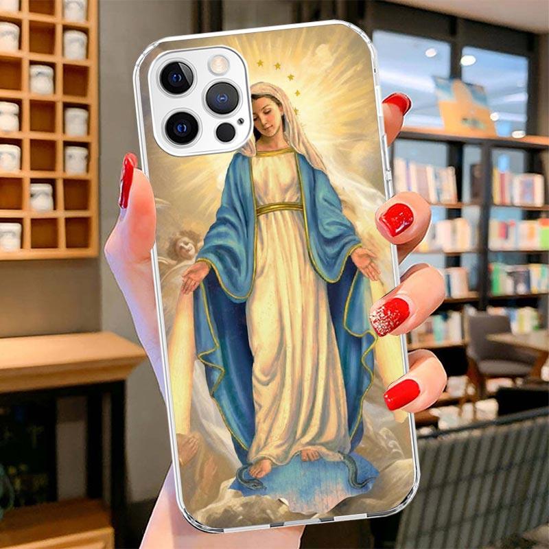 Virgin De Guadalupe Virgen Mary Cover Phone Case For iPhone 16 17 Air 15 14 Pro Max 16E Phone Case 13 Mini 12 11 7 SE 8 Print Pa