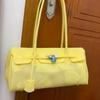 Macaron Color PVC Jelly Bag: Women's 2026 Shoulder Tote with Lock Buckle – Fashionable Commuter Bag