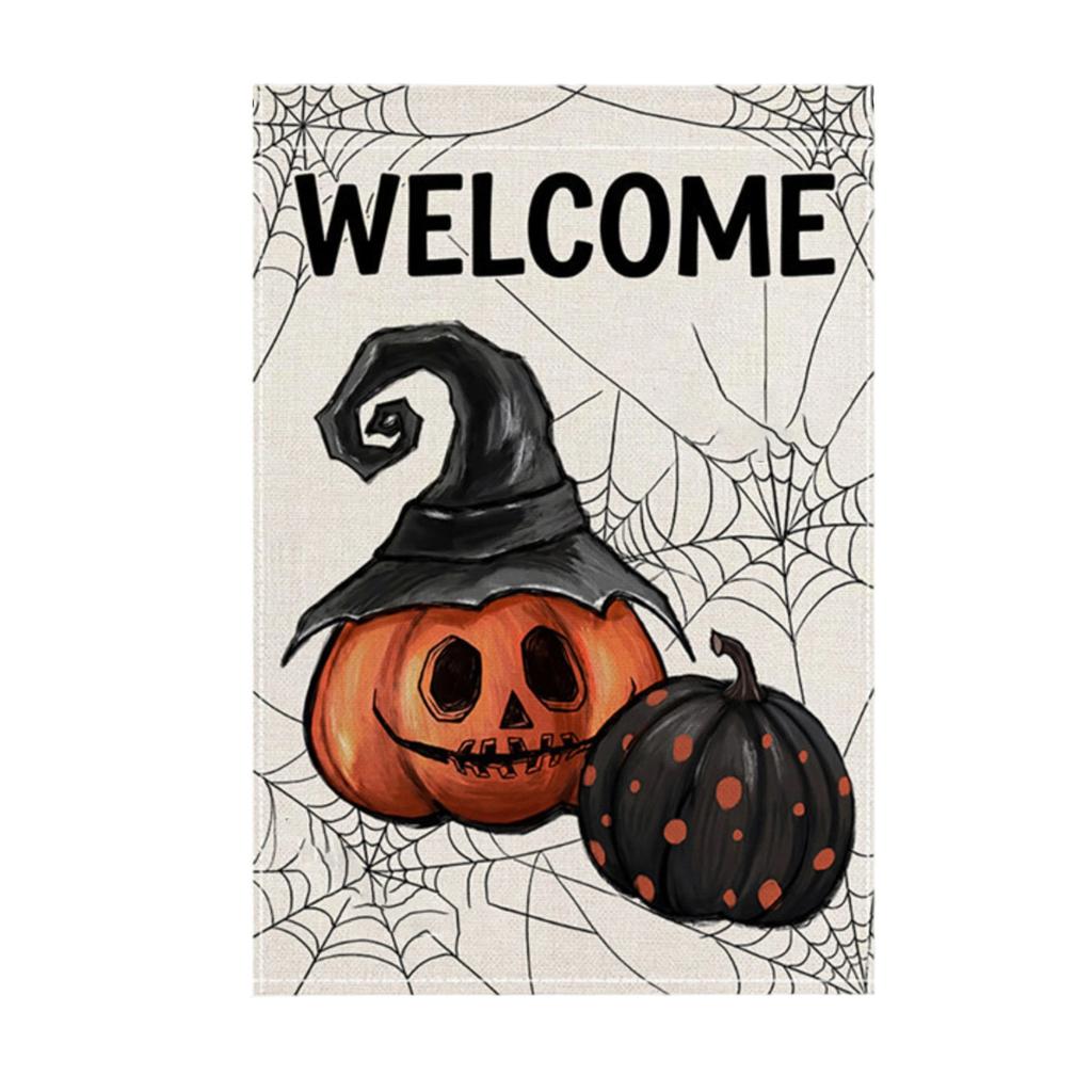 Halloween Garden Flag with Leaf Print for Fall Outdoor Decor