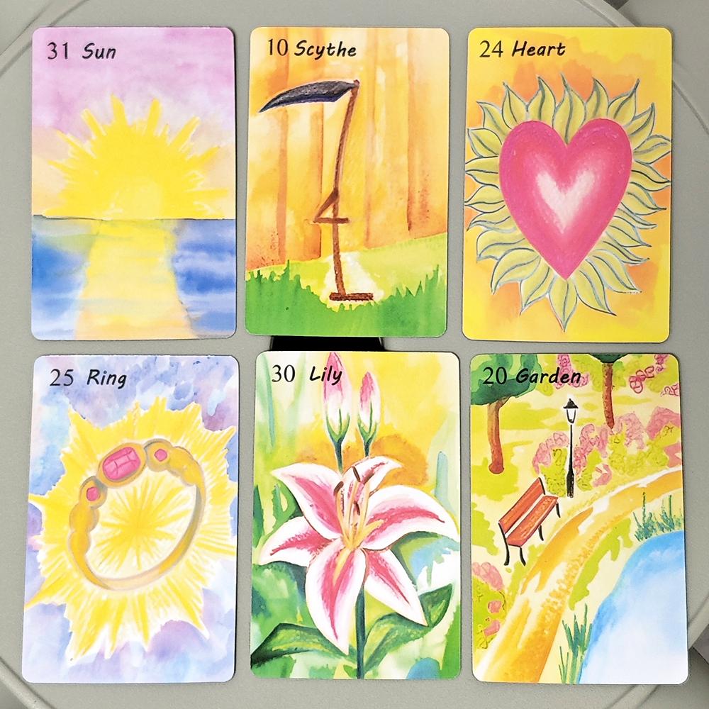 Watercolor Painting Lenormand Deck 42 Pcs Lenormand Cards Rana System 9*6cm