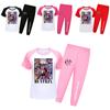 Kpop Demon Hunters Print Kids Pajama Set With Cotton Fabric For Summer And Spring Sleepwear