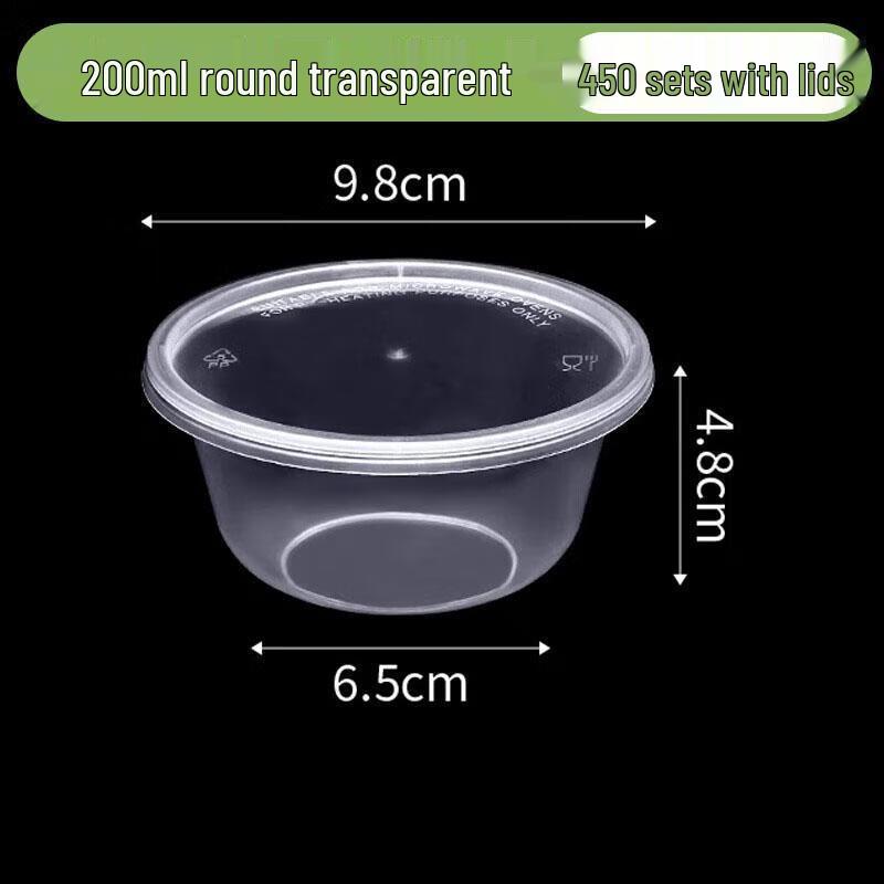 Disposable Round Transparent Plastic Bowls with Lids