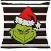 Green-haired Monster Pillow Cover Linen Christmas Pillow Cover Living Room Sofa Lumbar Cushion Cover