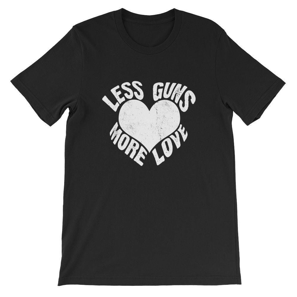 Less Guns More Love T-Shirt. 100% Cotton Premium Tee NEW