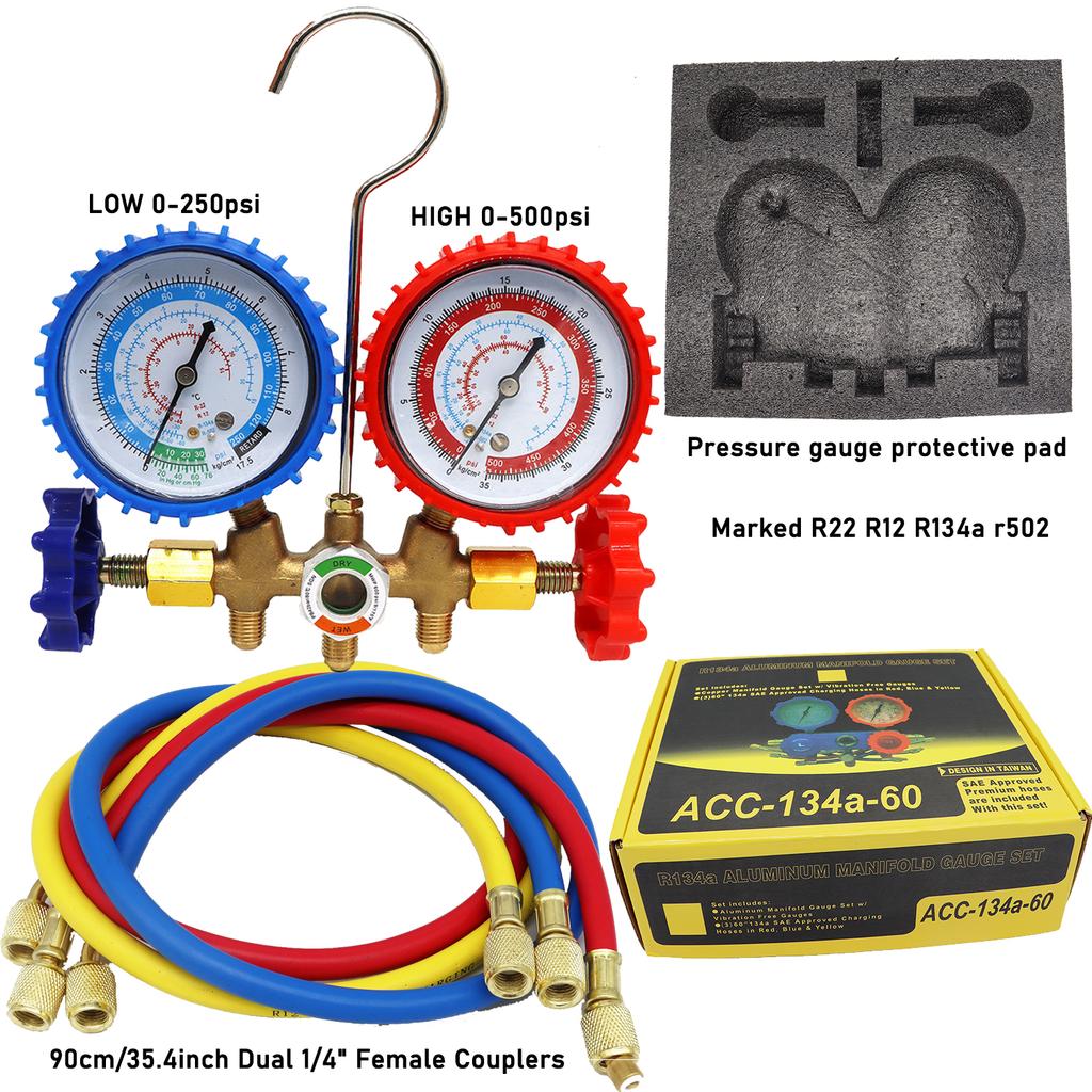 R404A R134A AC air conditioner refrigerant fluoride pressure gauge meter tester refrigerant automobile air conditioner fluoride