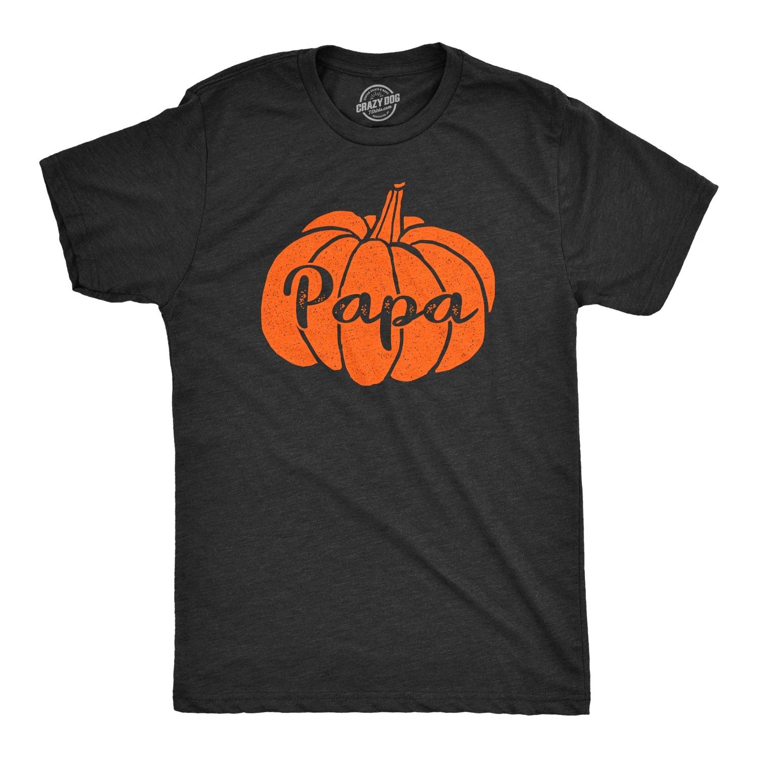 Mens Papa Pumpkin T Shirt Funny Family Halloween Tee XXL