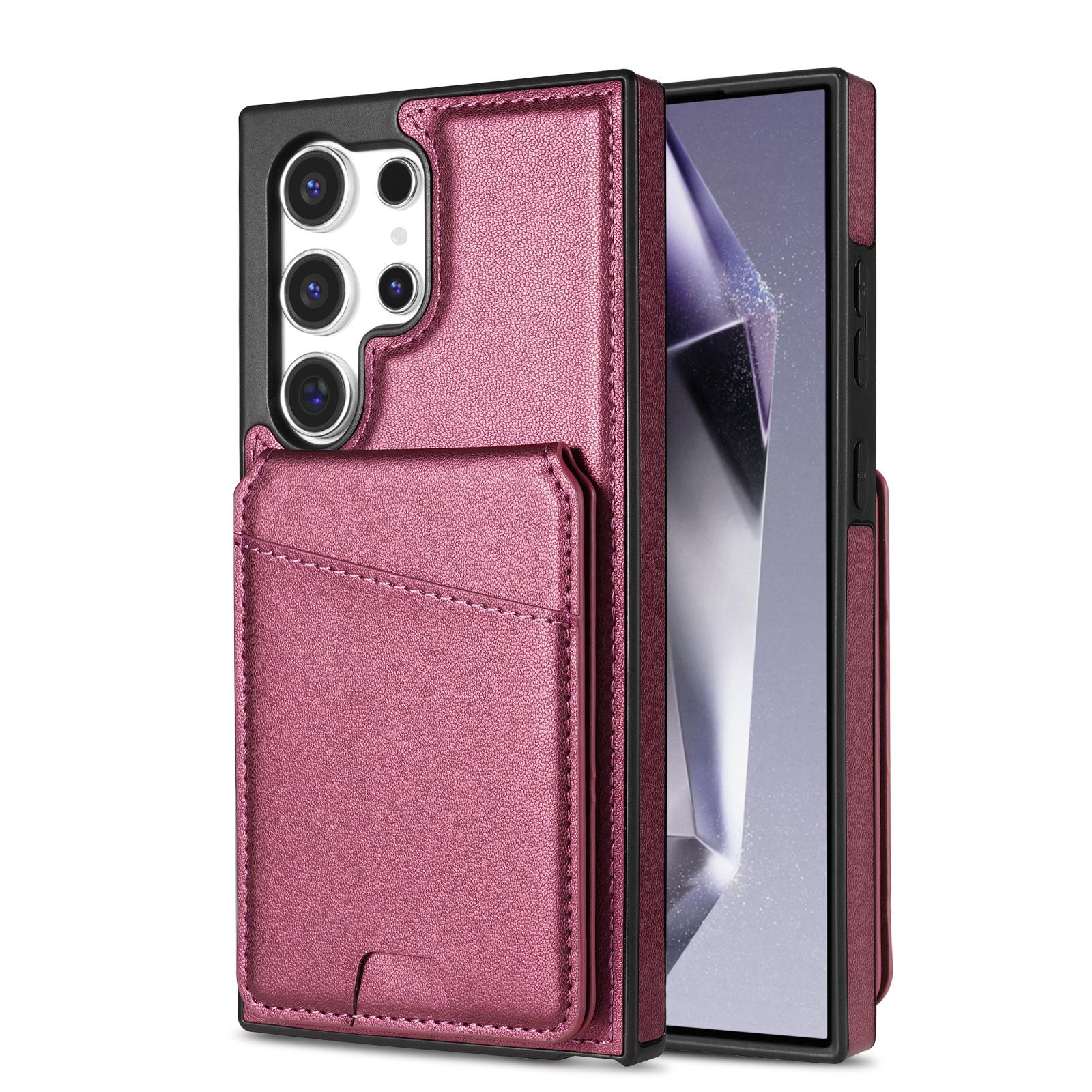 

2 в 1 Съемный вертикальный слот для карт Кошелек Кожаный чехол Для Samsung Galaxy S24 FE S25 Ultra S23 Plus S22 S21 A16 A55 A15 Чехол For Samsung Galaxy S24+ вино красного