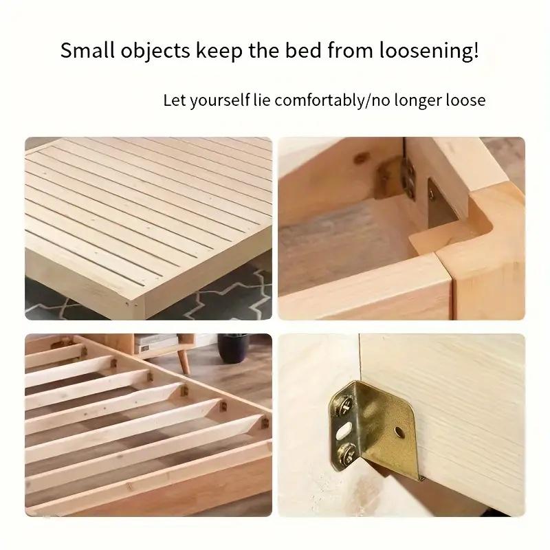 20pcs(4Set) Durable Metal Bed Beam Support Brackets - Thickened for Stable Furniture Fixing, for Home & Office Use