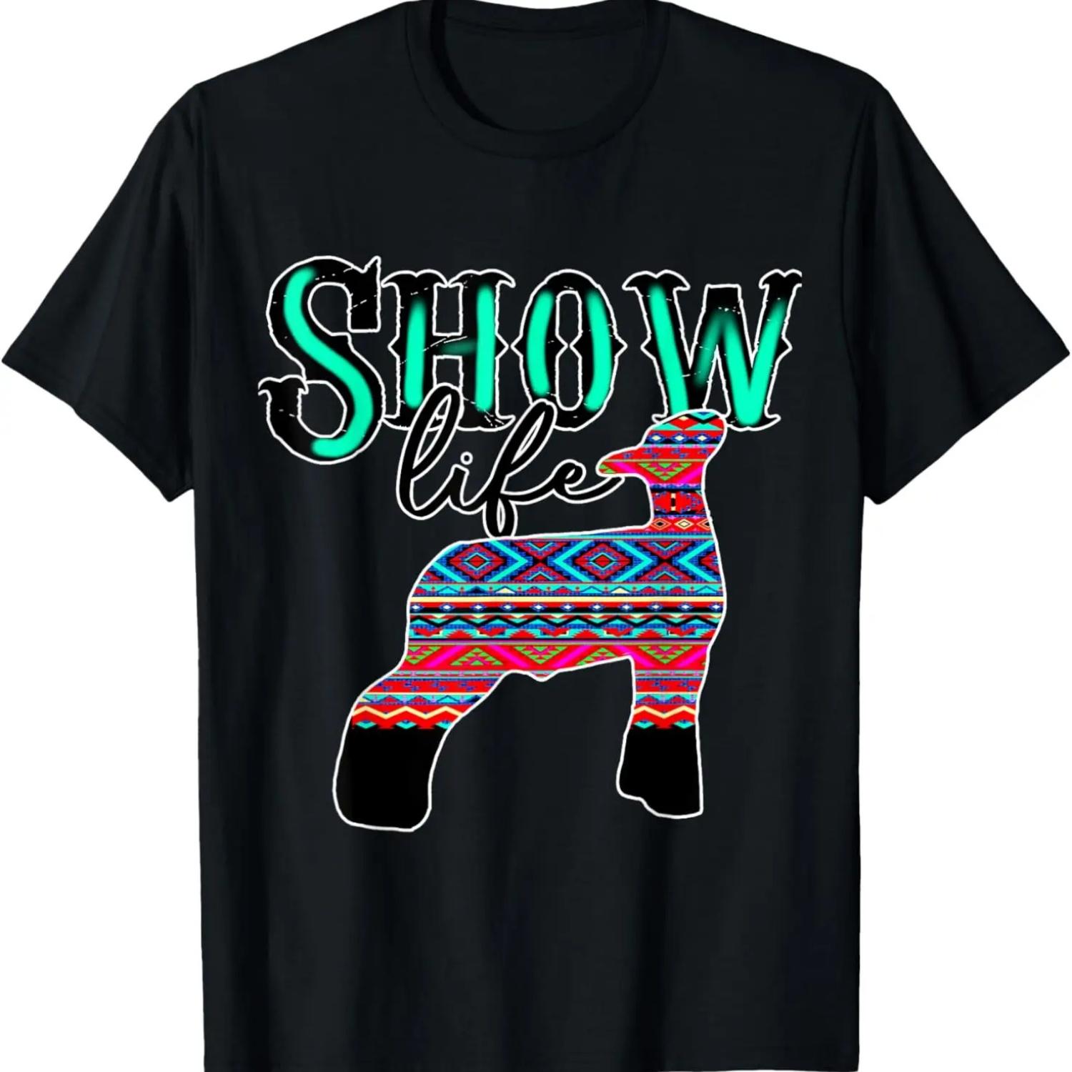 Show Life Livestock Lamb Show Market Sheep Aztec Serape T-Shirt S чёрный