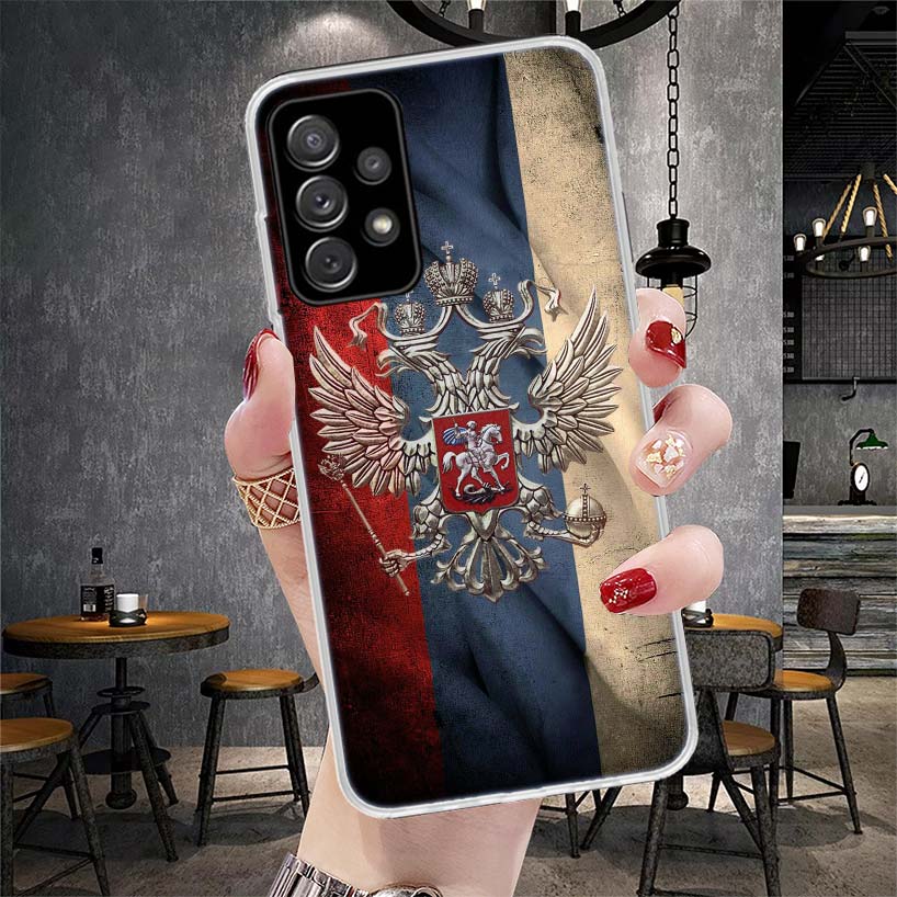 Russia Russian Flags Emblem Soft Phone Case For Samsung Galaxy A12 A22 A32 A52 A72 A02S A51 A50S A71 A70 A31 A20S Note 20 Ultra