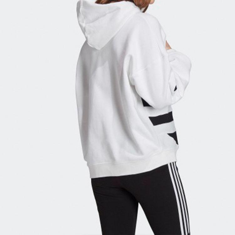 Big Trifoil Pullover Hoodie White / Black (Unisex) Sweatshirts FS1306