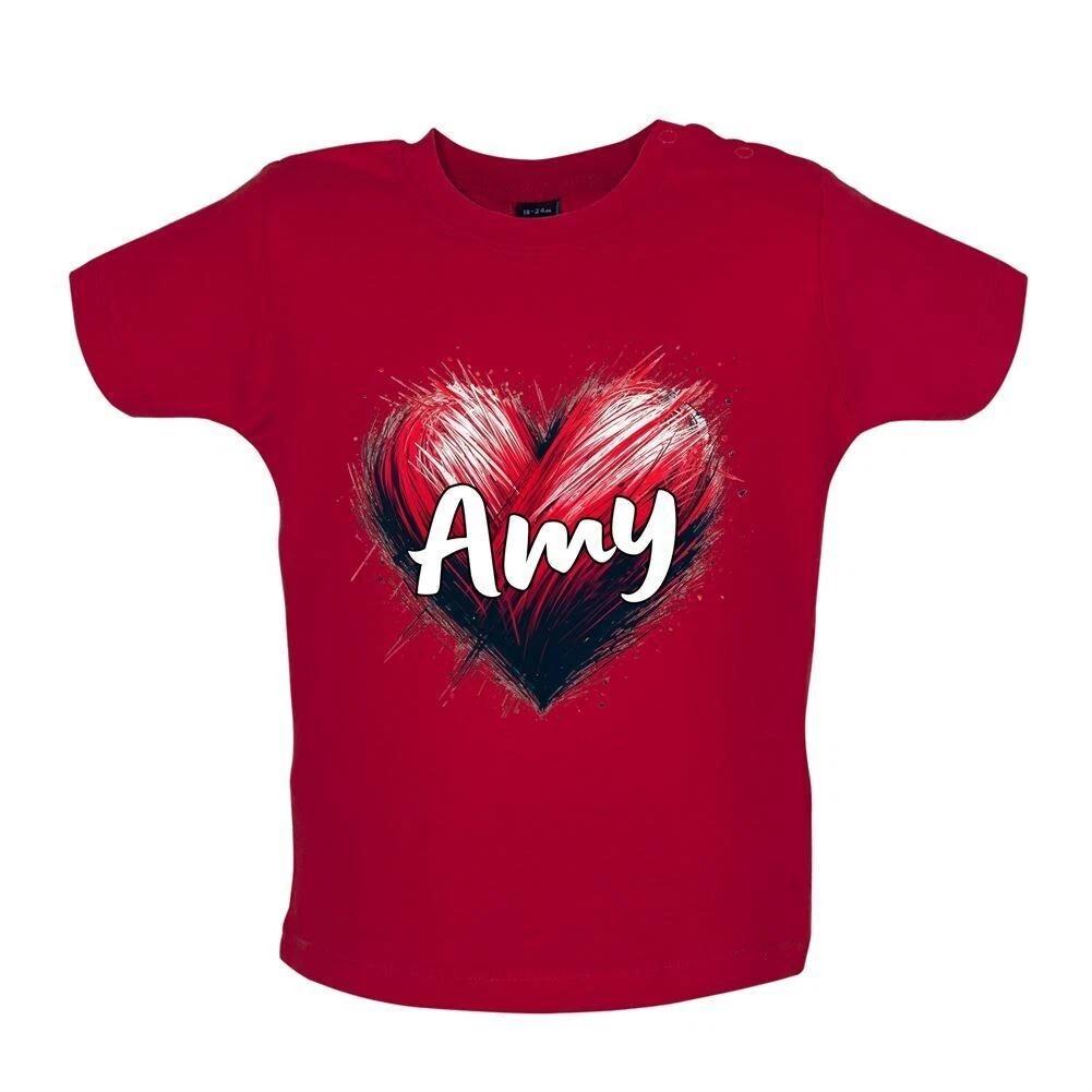 Love Heart Amy - Baby Kids Boys Girls Unisex T-Shirt / Babygrow - Singer Lyrics Fan Tour love Concert 130
