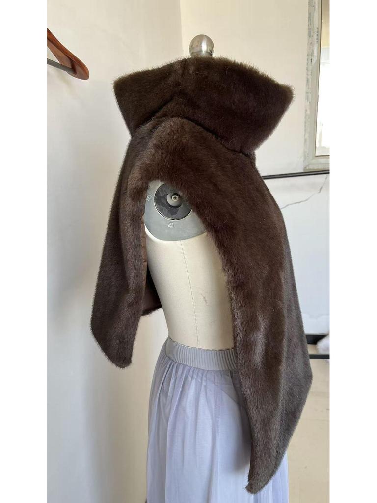 European & American Faux Mink Fur Vest: Women's Autumn/Winter Sleeveless Cape with Long Front & Short Back