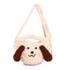 Gestrickte Hund-Cartoon-Umhängetasche mit großen Ohren und Handytasche für den täglichen Gebrauch