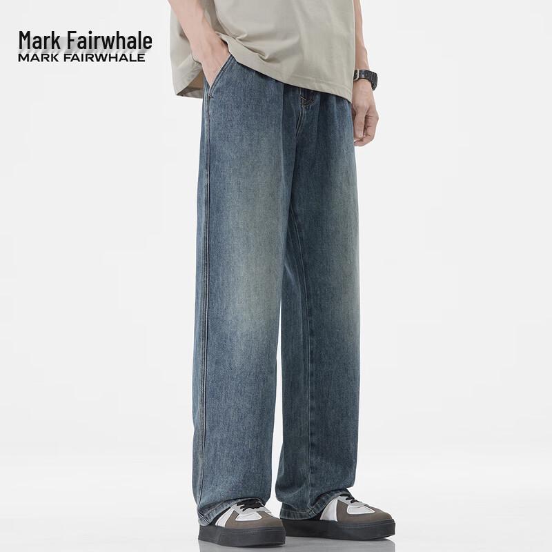 Mark Fairwhale Herren Locker Geschnittene Gerade Bein Tencel Lyocell Jeans