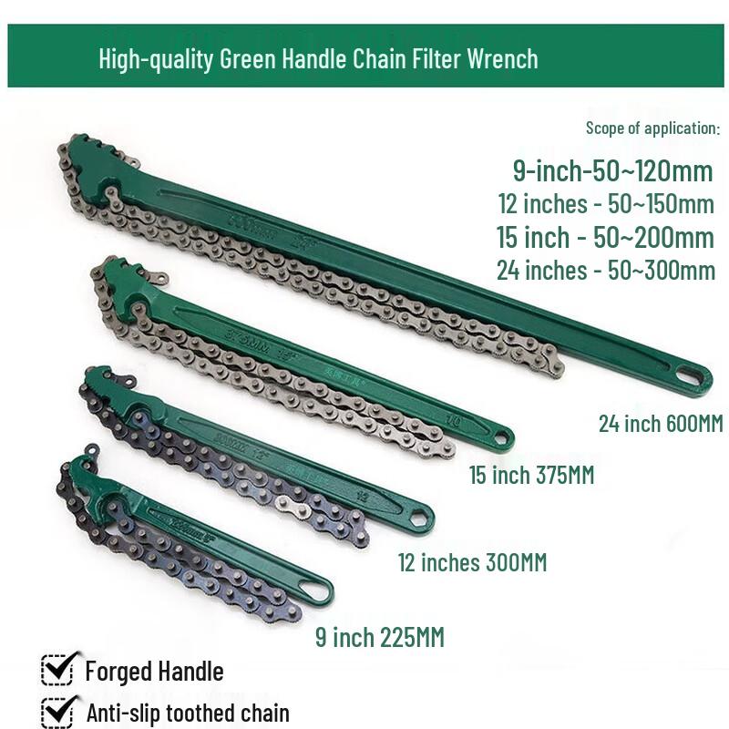 Forged Handle Chain Oil Filter Wrench