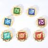 Game Genshin Impact Metal Brooch Pins Primogem Xiao Mask Vision 7 Element God's Eye Weapons Luminous Badge Cosplay Prop Jewelry