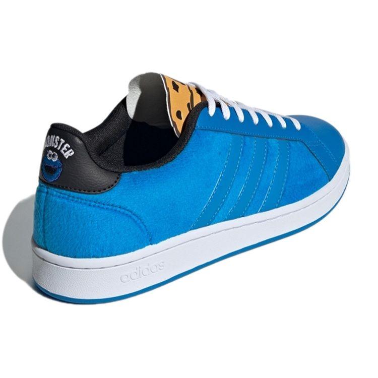 Adidas Sesame Street X  Neo Grand Court Casual Slip-Resistant Durable Lightweight Low-Top Sneakers Unisex Sneakers Blue Black GX3691