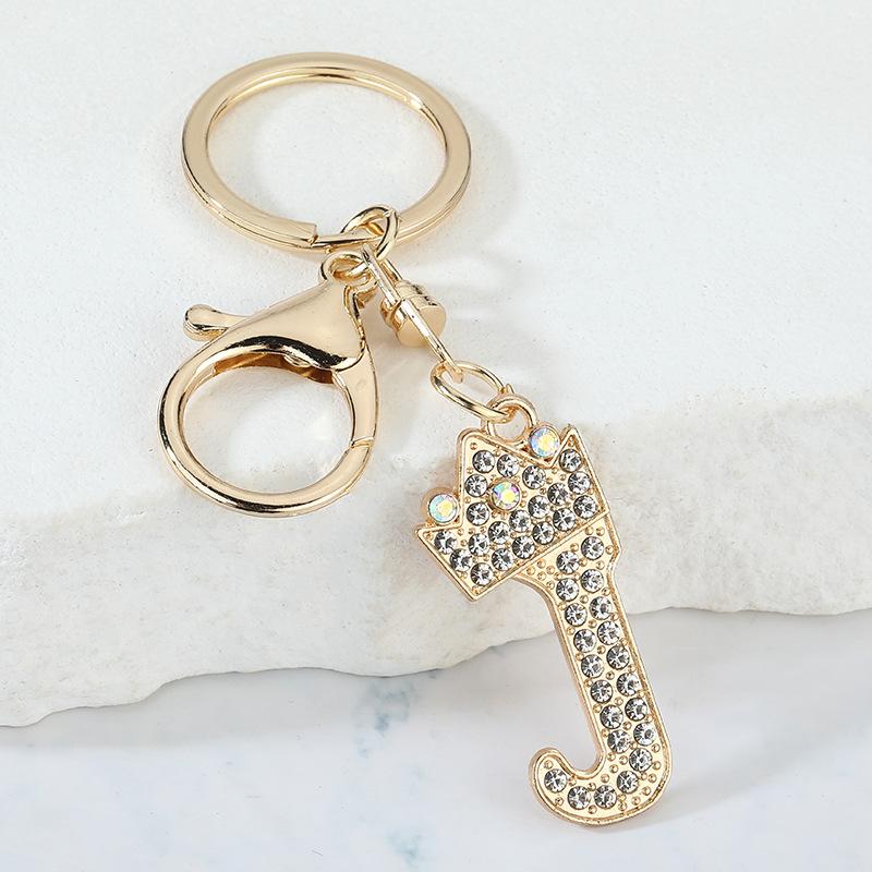 Unique Crown Crystal Rhinestones A-Z Letters Pendant Keychains For Men Women 26 Alphabet Car Key Ring Name Jewelry Keyrings Gift