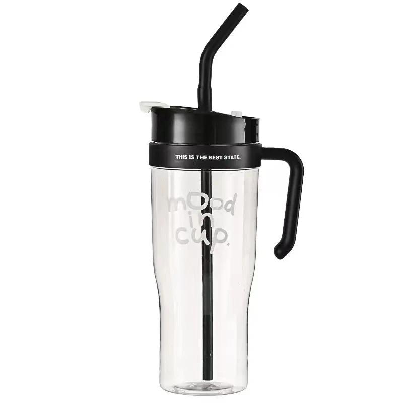 

1300 мл Большая кружка Big Mac Кружка для воды большой вместимости Портативная кружка с трубочкой Бутылка для холодной и горячей воды Для путешествий на открытом воздухе Многоразовая бутылка для воды 1.3L чёрный