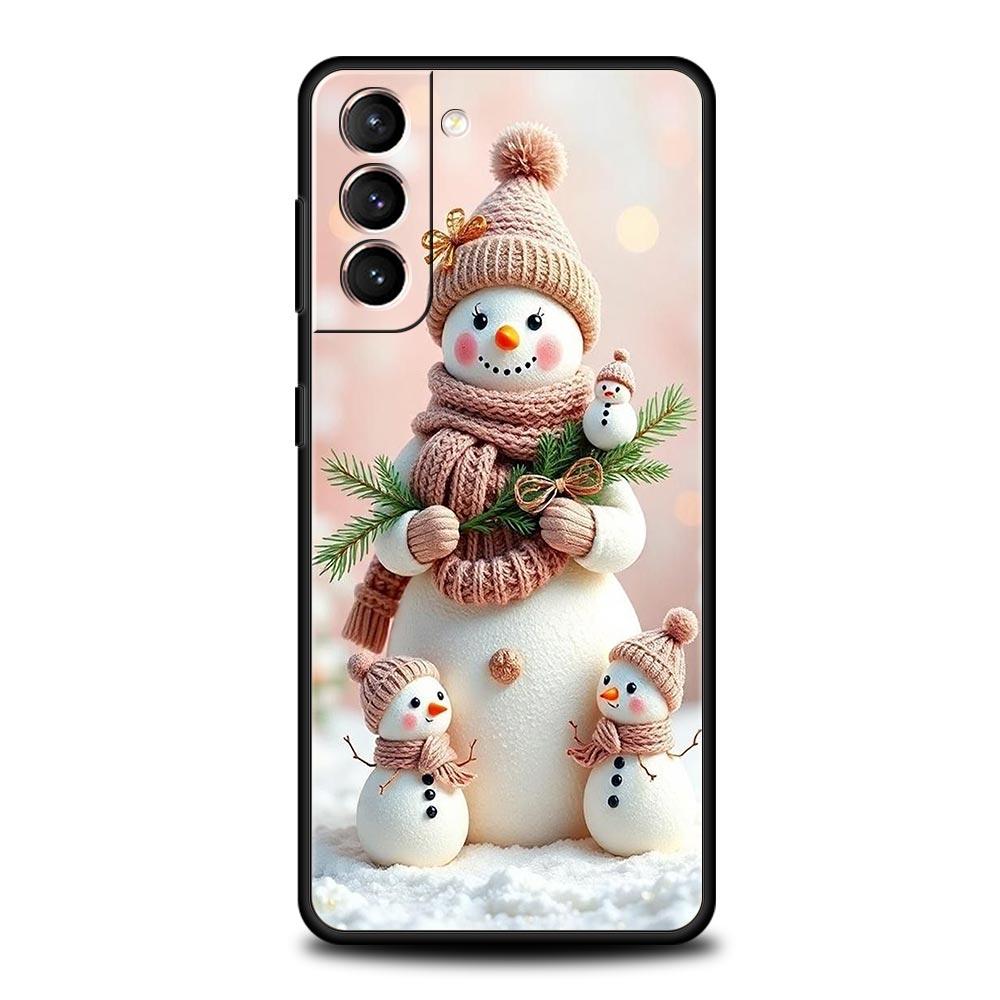 Christmas Snowman Phone Case for Samsung Galaxy S26 S25 S24 S23 S22 S20 S21 FE Ultra S25 Edge Plus 5G Soft TPU Cover Fundas Bags