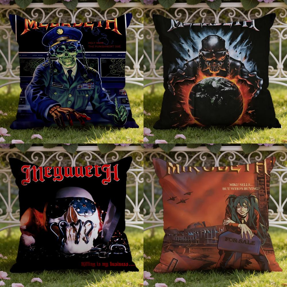 Band M-Megadeths Cushion Cover Home & Car Dual-Scene Pillow Cover: Reversible for Premium Comfort