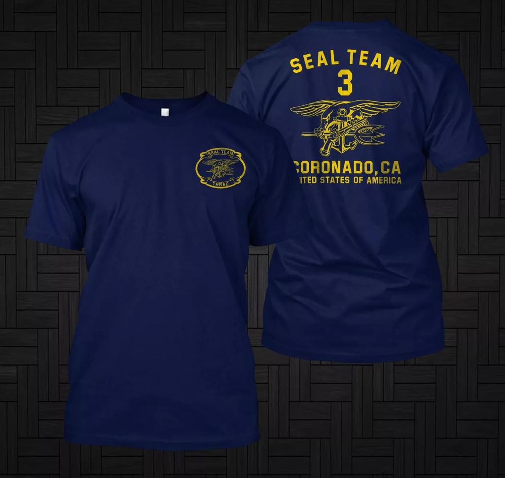 Men's Women Naval SEAL Team Three DEVGRU Coronado US Special Military Force TShirt Summer Cotton Short Sleeve Tee Streetwear Top