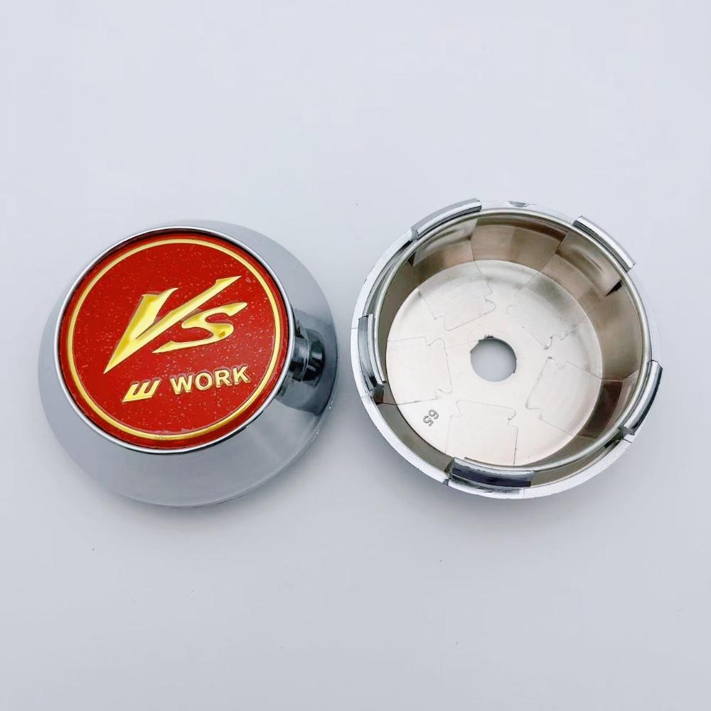 4pcs 60mm 64mm 65mm 68mm 69mm VS W Work Logo Badge Car Wheel Center Caps Replace Accessories Wheels Rim Hub Hubcaps Centre Cover