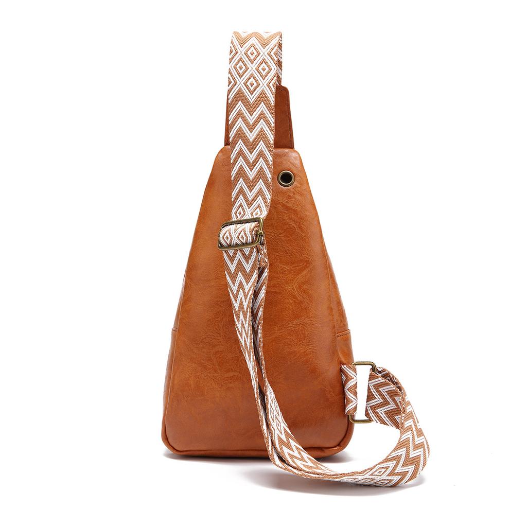 Women's Bag Casual Fashion Retro Breast Bag Solid Color Crossbody Bag Bohemian Style Fanny Bag