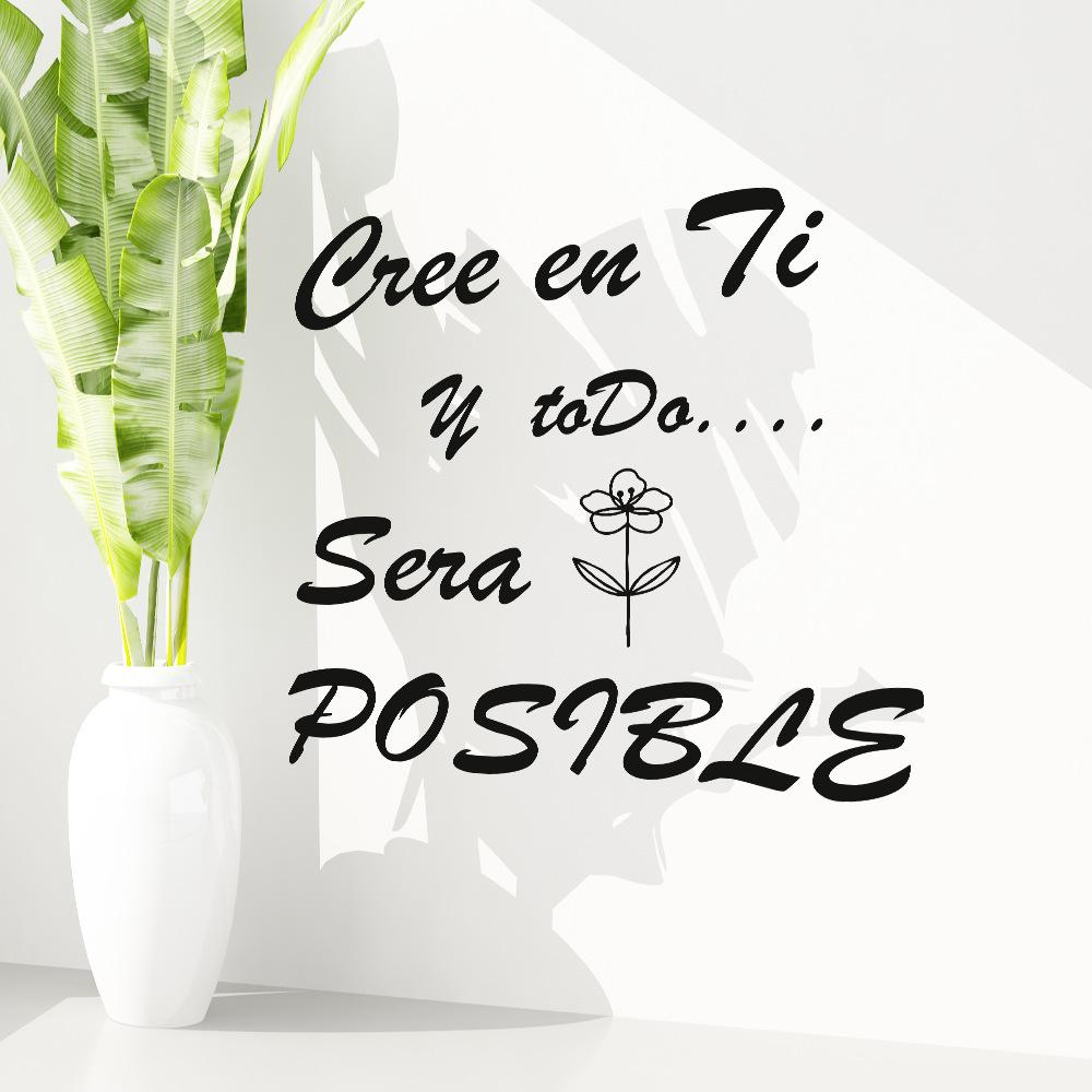 WZ9061 English Slogan Stick Figure Flower Bedroom Living Room Home Background Landscaping Decorative Wall Sticker