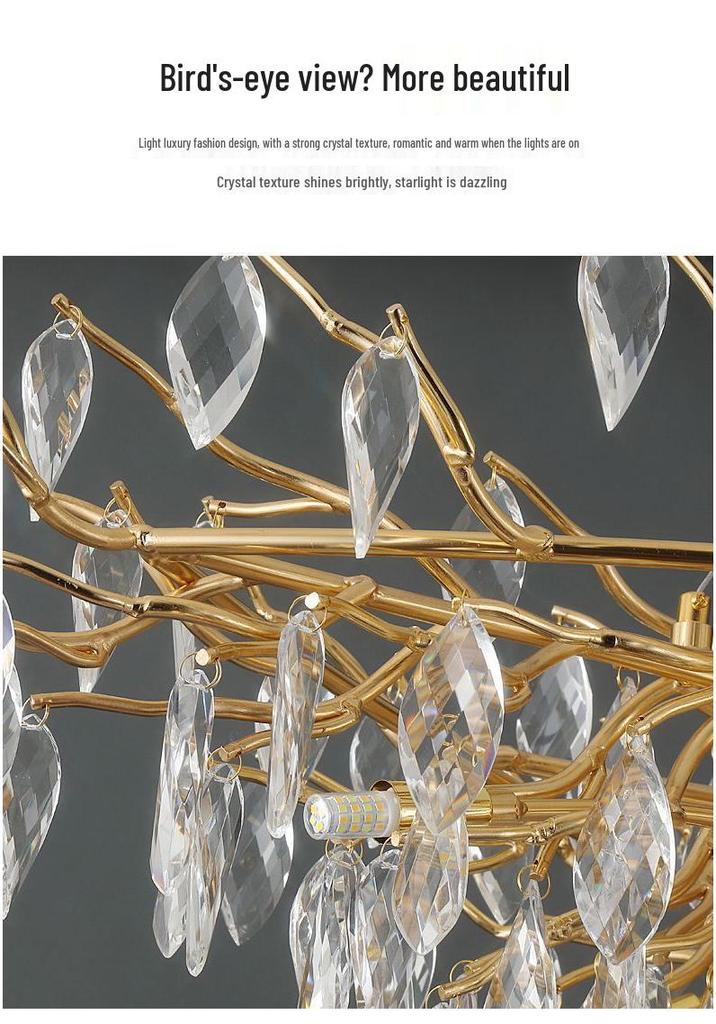 Elegant French Crystal Chandelier: K9 Aluminum Art Lamp for Living, Dining, and Bedroom