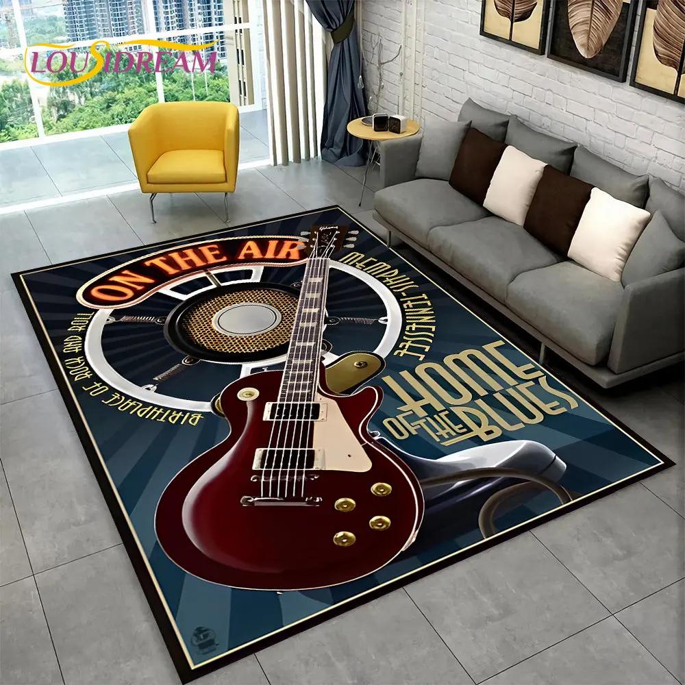 Gitara klasyczna gitara elektryczna dywanik basowy, dywanik do salonu sypialnia Sofa wycieraczka Decor, gra dla dzieci antypoślizgowa mata podłogowa