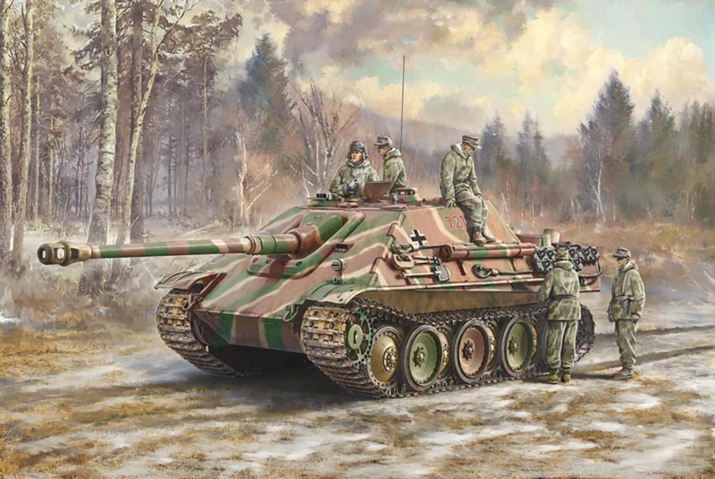 PLATZ Italeri WWII German Jagdpanther Winter Gear Tank Crew Plastic Model Kit IT6564 1/35 Sd.Kfz.173 (5 Figures) (Tank)