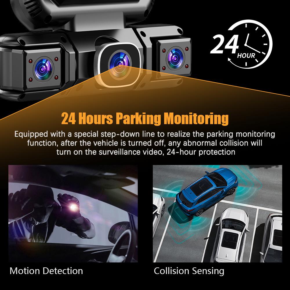 1080P Quad Dashcam mit 4-Kanal-Aufnahme, WiFi, Parkmodus & Smartphone-Synchronisation
