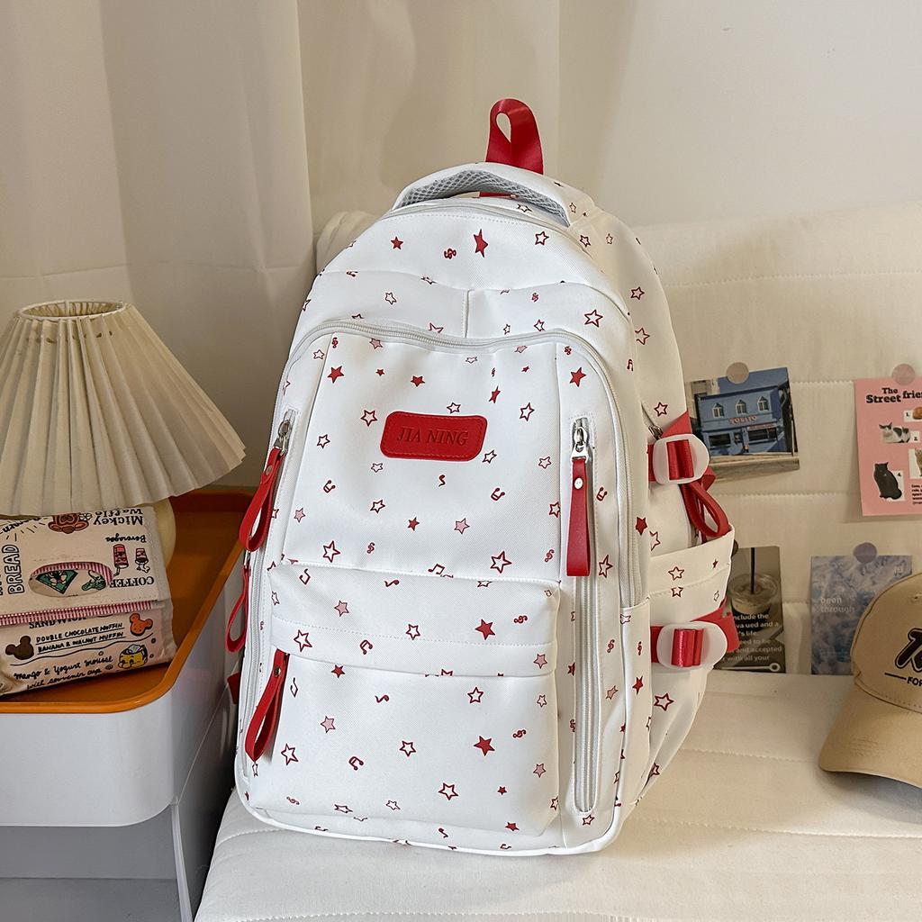 Schoolbag Korean Version of Small Fresh Schoolbag Japanese Princess Versatile Cute Star Printed Backpack Junior High School Class Backpack