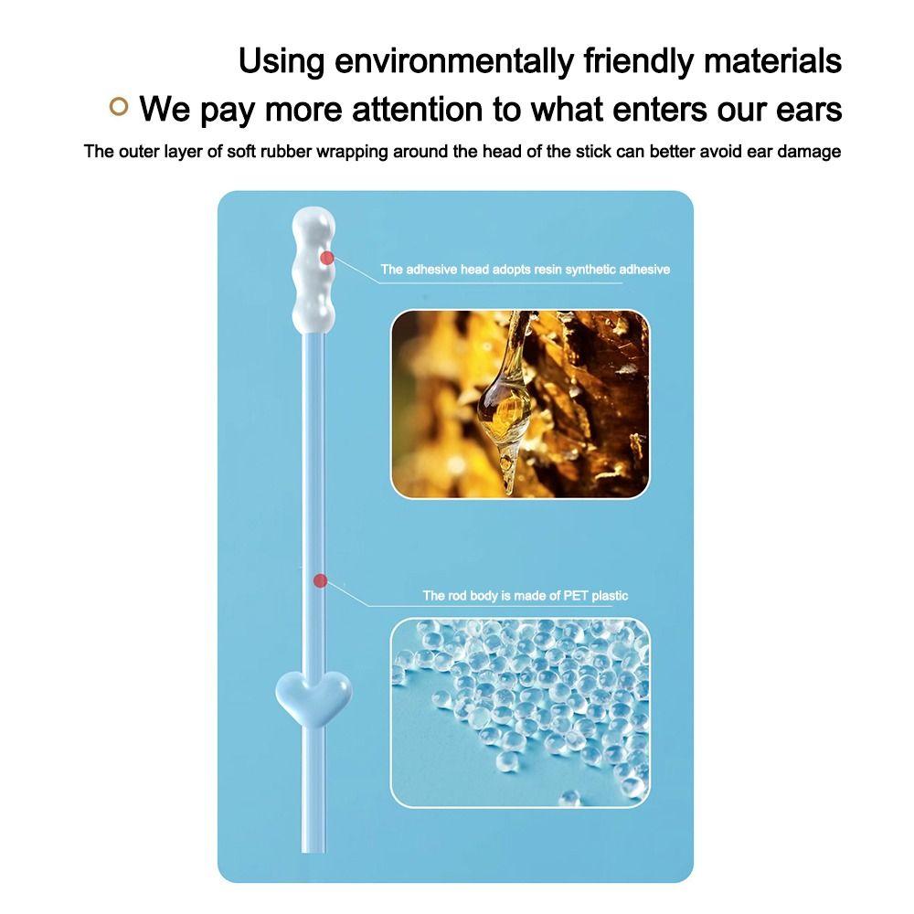 24 ks/krabička Silikonové jednorázové vatové tyčinky Měkký nástroj na odstraňování ušního mazu Nové lepkavé vatové tyčinky pro dospělé