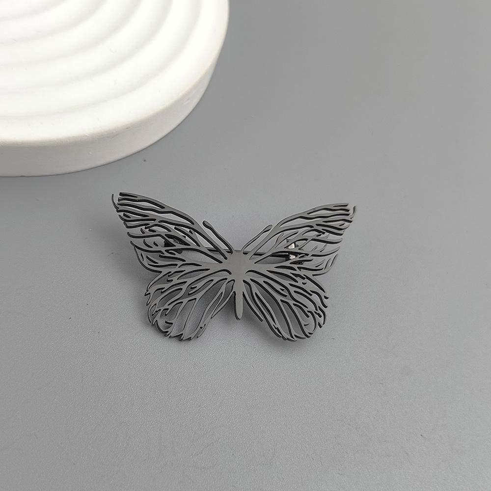 Charming punk style life tree butterfly stainless steel gold-plated 18K brooch, black suit accessories, wedding matching set