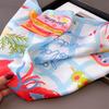 high-end feeling 70 small square cloth ocean print imitation silk scarf shawl neck scarf neck scarf scarf for women