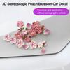 Peach Blossom Car Sticker Resin Flower Decal for Auto Motorcycle Heat Resistant Waterproof Adhesive for Bumper Window