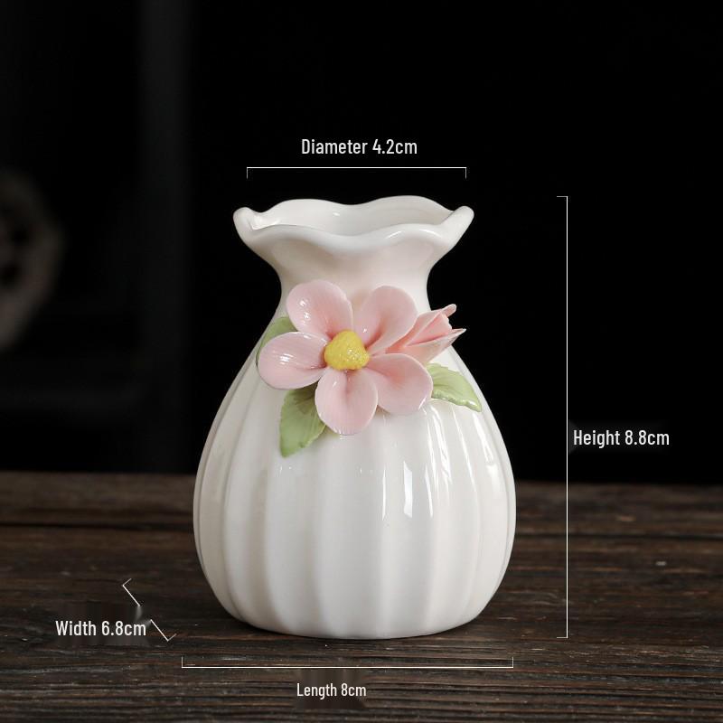 Mini Ceramic Vase for Flowers - Perfect for Home or Office Decor, Holds Dried or Hydroponic Plants