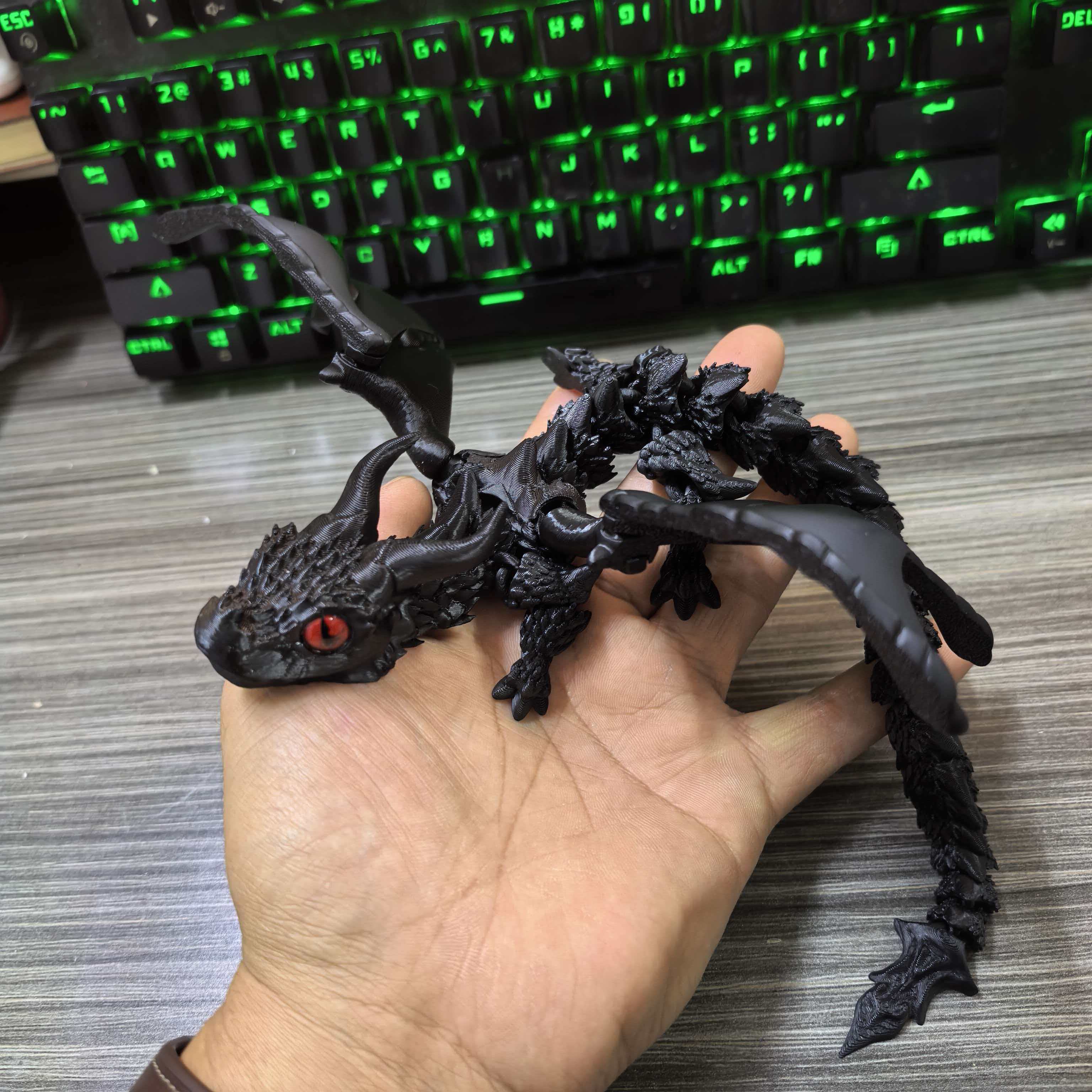 

22-30 см 3D-печатные имитированные глаза Летающий Дракон Детские Украшения Суставы Могут Двигаться Дракон Скала Аквариум Ландшафтный Декор