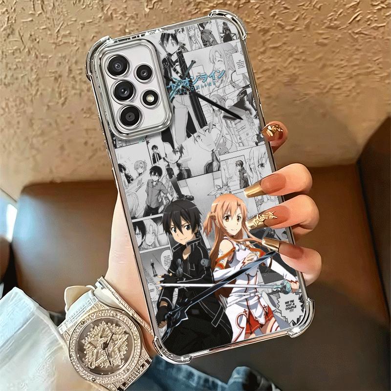 Sword Art Online Anime Plating Phone Case For Samsung A17 A07 A37 A57 A16 A56 A15 A55 A14 A54 A13 A53 A26 A36 A25 A35 A24 A34 A2